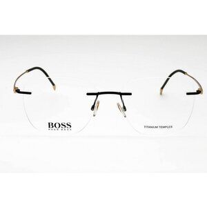 Hugo Boss Men's Eyeglasses HB1266-0003-53 Matte Black Metal Frame Demo Lens NEW